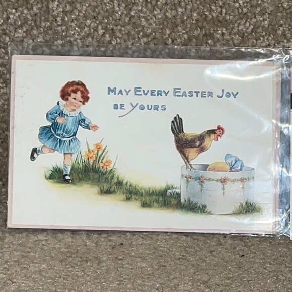 Vintage Postcards 1916 Easter WHITNEY MADE 1 unused & One with 1 Cent Stamp - Picture 2 of 5
